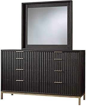 Amazon Com Benjara Eight Drawer Dresser With Top Mount Brass Pull