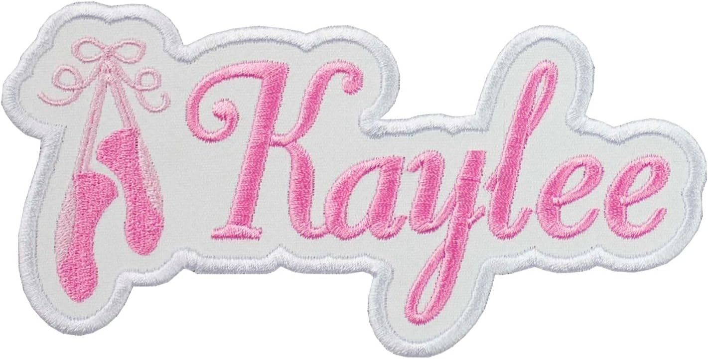 Mixed Media - Ballet Slippers Name Personalized Applique Patch your choice of sew on or iron on patch
