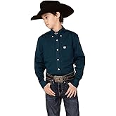 Cinch Boy's Solid Teal Button Up Western Shirt