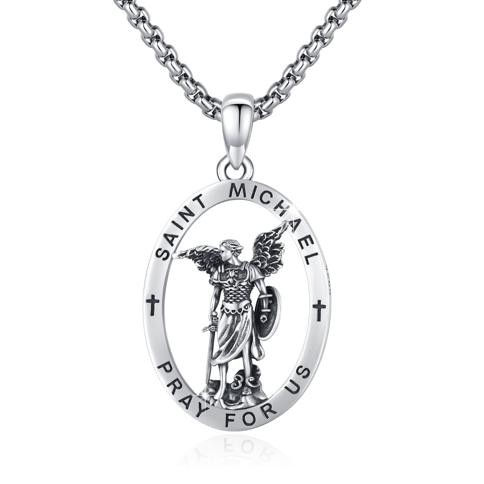 DOTBJ Saint Michael Necklace 925 Sterling Silver