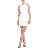 BCBGMAXAZRIA Womens Halter Neck Mini Dress with Bow