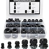 MAKERELE Kit de prensaestopas de cable para caja eléctrica NPT impermeable nailon alivio de tensión 1/4" 3/8" 1/2" 3/4" 1" 1-