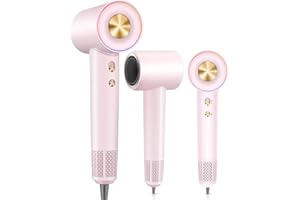 COOLPUB Professional High Speed Ionic Hair Dryer - 1 Min Fast Drying, 180000 RPM Blow Dryer 500 Million Negative Ions, No Heat Damage & Low Noise, Lightweight, Hairdryer with Magnetic Concentrator for Women