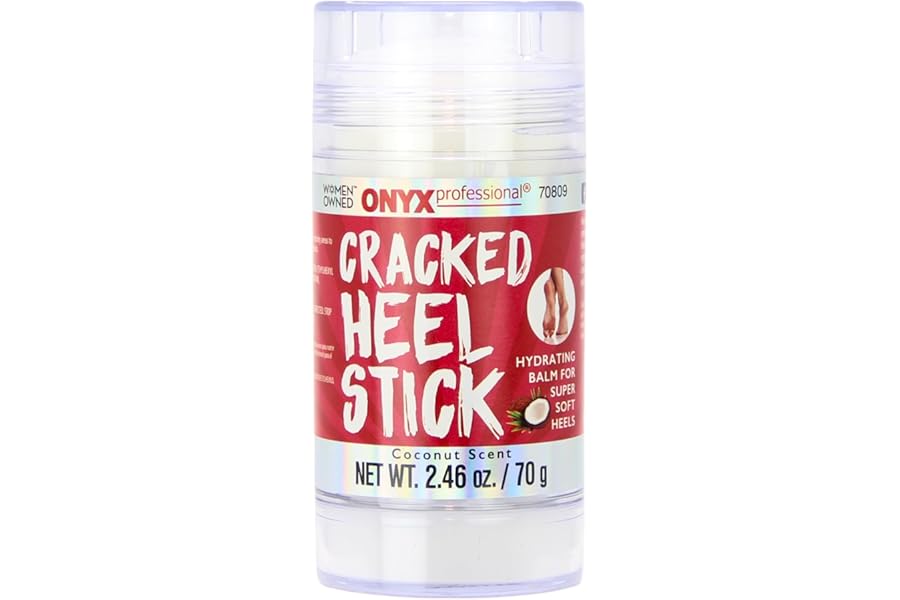 Onyx Professional Cracked Heel Repair Balm Stick for Dry Cracked Feet Treatment, Coconut Scent, 1 pack – Moisturizing Foot Balm, Rolls On, No Mess Like Foot Cream or Foot Lotion, Heel Treatment