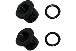 GUGAGUGA 2 Pcs Thread Adapters and Washers, Replacement Metal Kit, 1/2 * 28, 5/8 * 24, Black