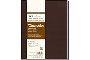 Strathmore 483-7 Softcover Watercolor Art Journal, 7.75" x 9.75", White, 24 Sheets
