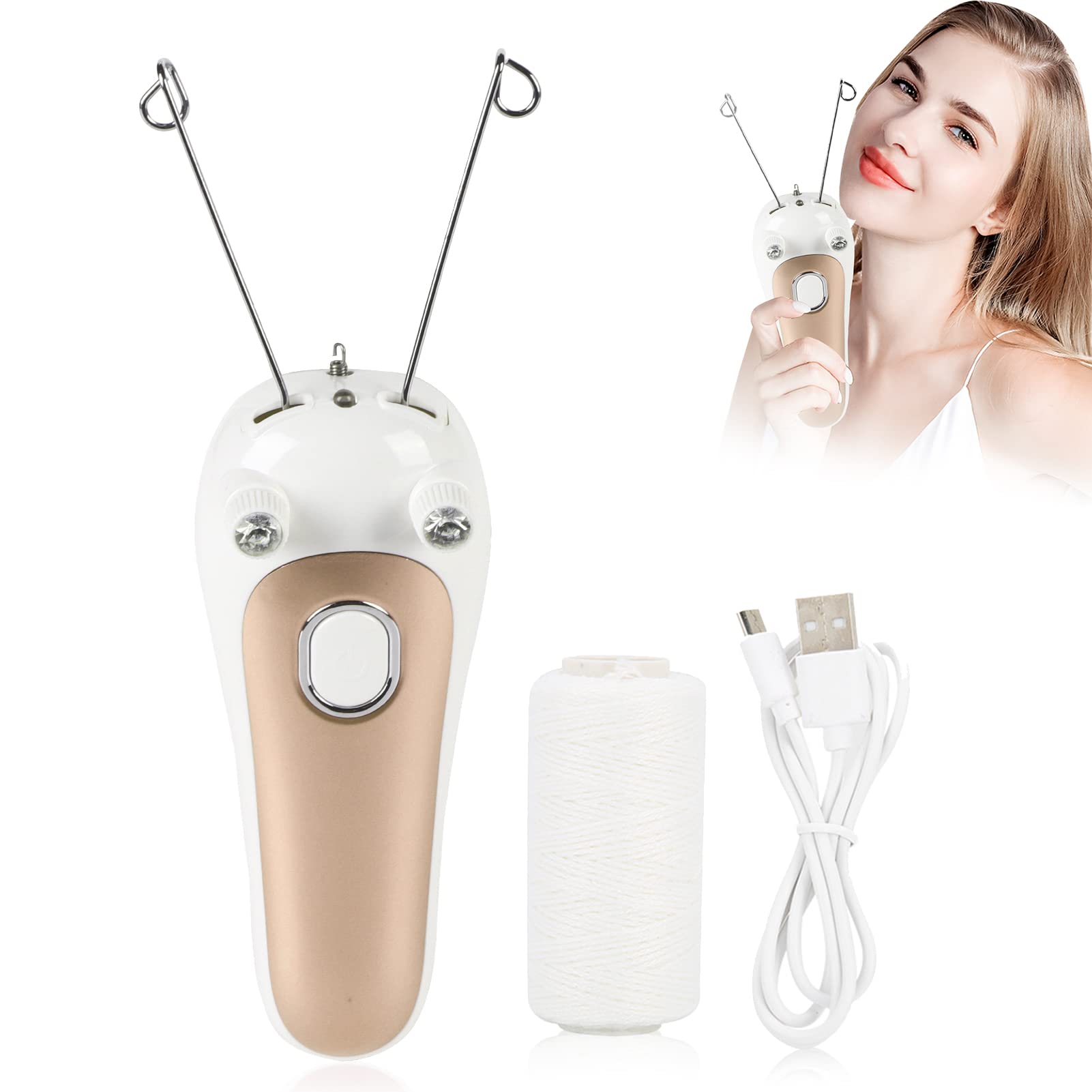 Brrnoo Electric Women Body Facial Threading Epilator, Cotton Thread Hair Remover for Face Arm Leg Use