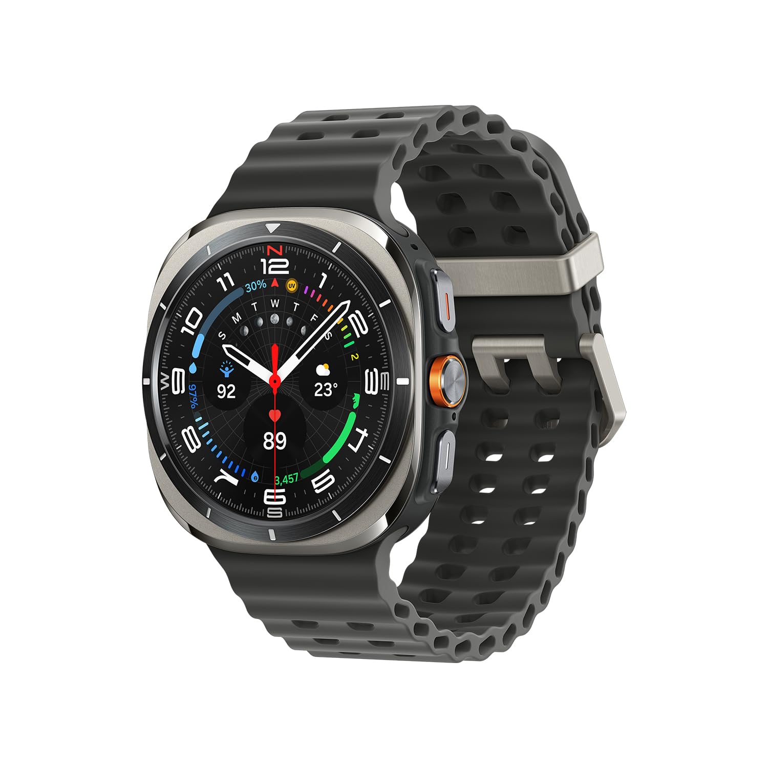 Samsung Galaxy Watch Ultra (2025) Smartwatch mit Galaxy AI, Fitness-Uhr, Marine Band, Titan-Gehäuse, Schnellbutton, Dual-GPS, 64 GB Speicher, 47 mm, LTE, Titanium Silver, 3 Jahre Herstellergarantie