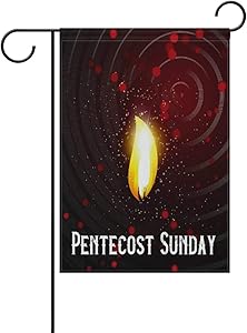Happy Pentecost Sunday Fire Garden Flag Double Sided Polyester Yard Flag for Home House Outdoor Decoration 12x18 Inch