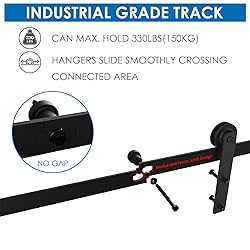CCJH 6FT Heavy Duty Sturdy Sliding Barn Door