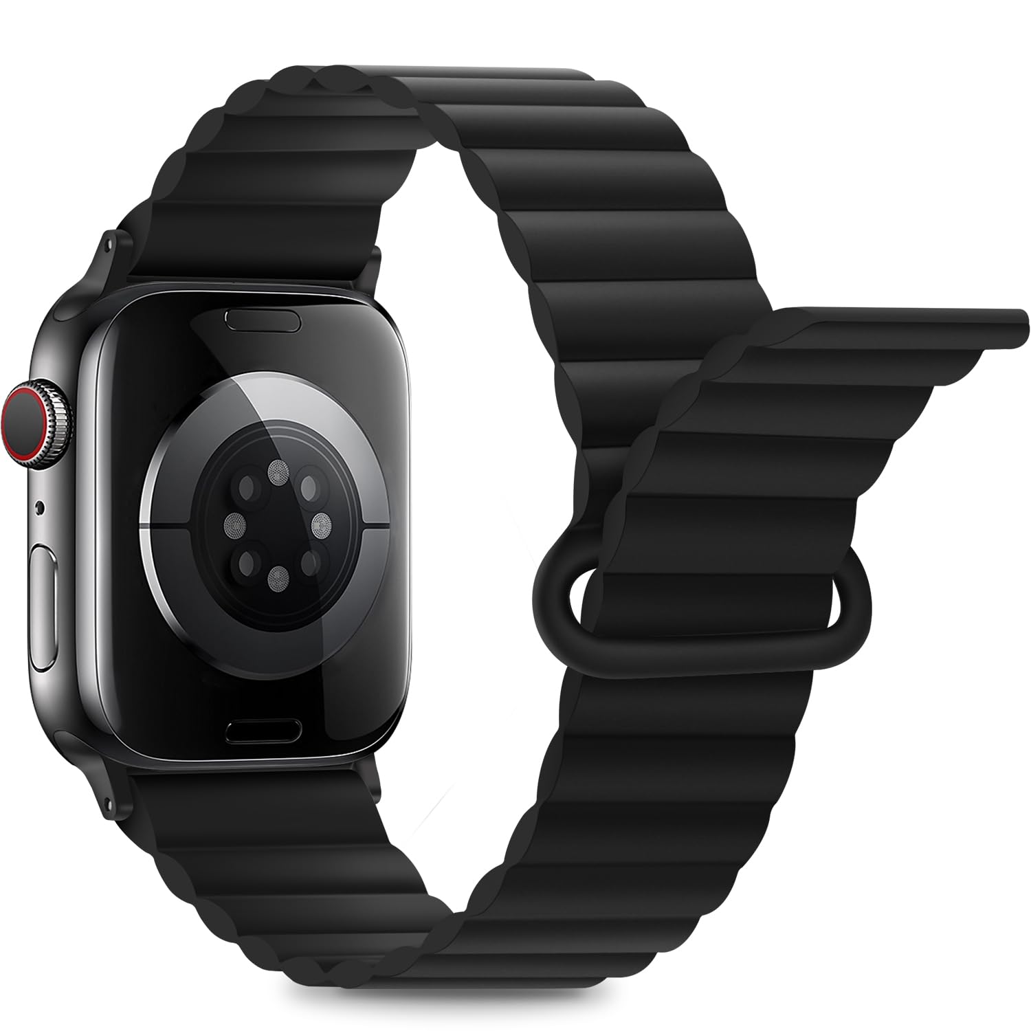 Anlinser Straps Compatible with Apple Watch Strap 49/46/45/44/42/41/40/38mm, Double Side Reversible Magnetic Band with Loop for iWatch Ultra 3-1 SE Series 11 10 9 8 7-1 (49/46/45/44/,Black)