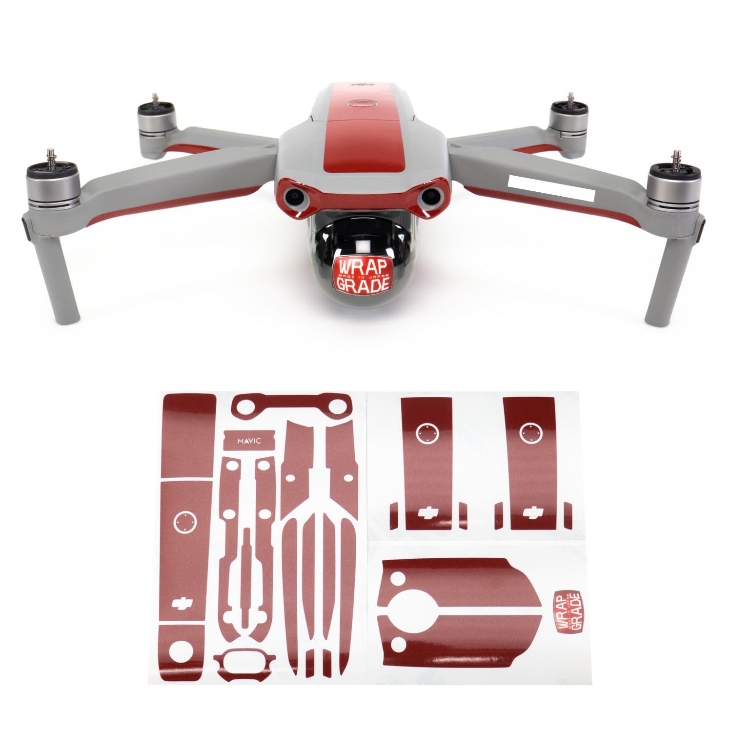 Wrapgrade Skin Compatible with DJI Mavic Air 2 | Accent Color B (Japan RED) — image 1
