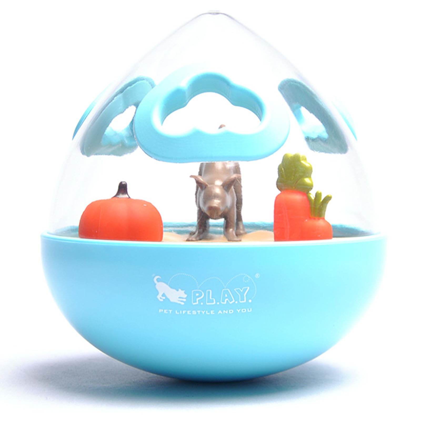 PLAY Durable Blue Wobble Ball Puzzle Toy, Interactive Fun IQ Treat Dispensing Dog Toy, Slow Feeder, Enrichment Toy For Pup. — image 1