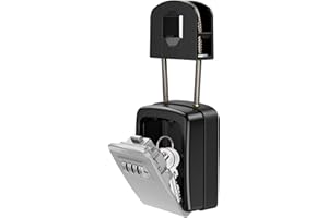 KeeKit Key Lock Box, Upgraded Key Safe Box for Lever Handles, with Removable Buckle & Resettable 4-Digit Combination, Waterproof Secure Storage for Home, Office, Warehouse, Indoor & Outdoor Use