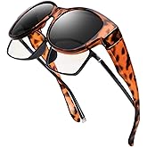TINHAO Polarized Cat Eye Fit Over Sunglasses for Women Men Oversized Trendy Sunglasses Over Glasses UV Protection