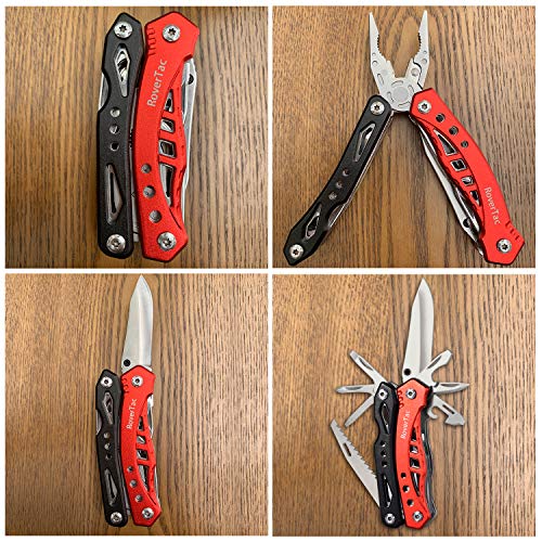 12 in 1 Multitool Pliers RoverTac Pocket Knife with Durable Nylon Sheath, Pocket Multitool with Pliers, Bottle Opener, Screwdriver, Saw-Perfect for Outdoor, Survival, Camping, Fishing, Hiking - Thumbnail 4
