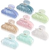 Yuxung 8 Pcs Large Acrylic Hair Claw Clips for Women Non-slip Strong Hold Hair Jaw Clamps for Thick Thin Hair Cute Stylish French Hair Accessories