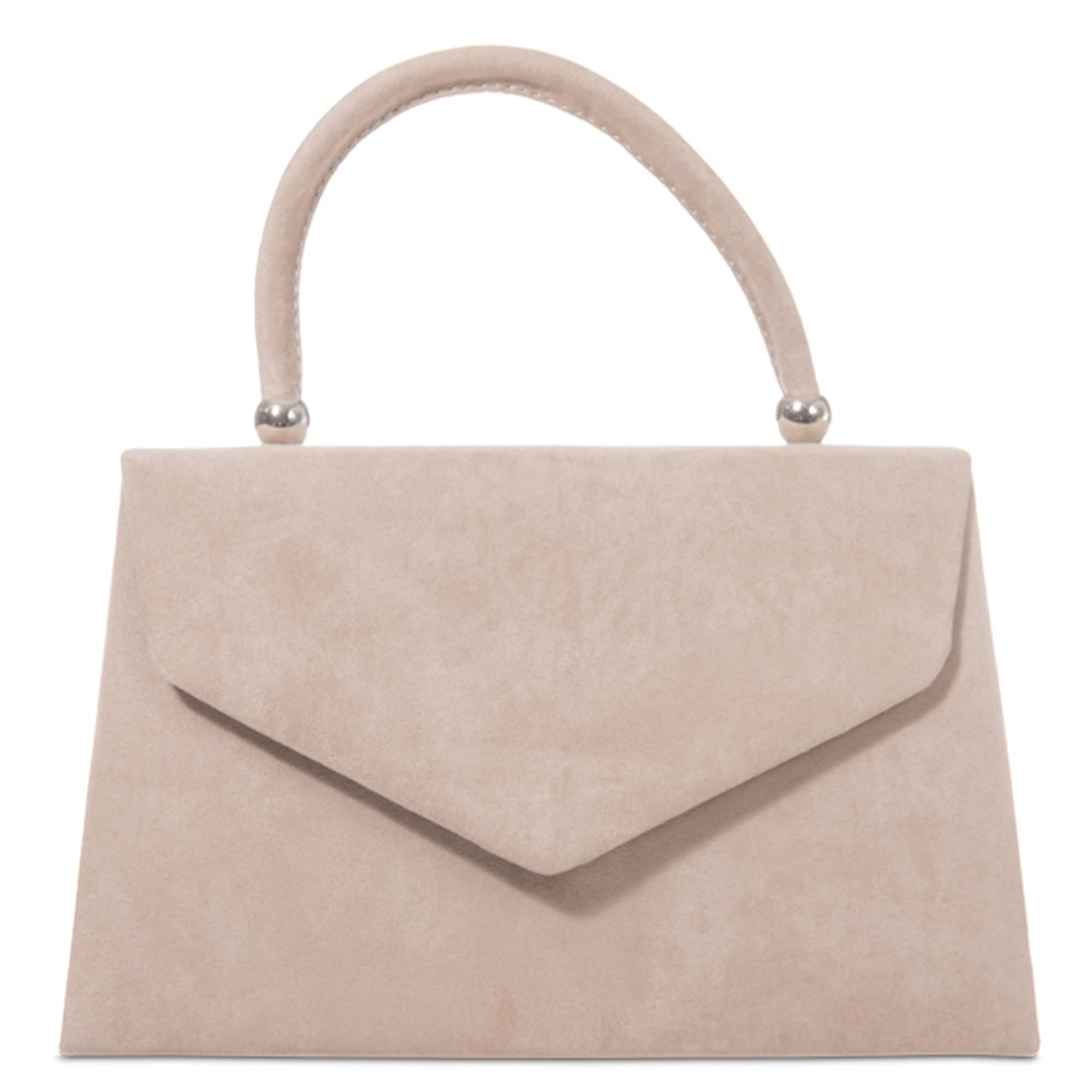 fi9® Retro Suede Tote Style Wedding Ladies Party Prom Evening Clutch Hand Bag Purse (Nude)