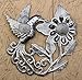 Hummingbird and Flower Plaque, Metal Wall Hanging Art, Decorative Haitian Artwork, 11 Inches Round