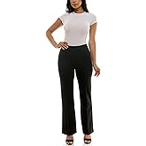 Zac & Rachel Womens Pull on Flare Leg Compression Pant with Front Seam