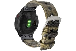 ABANEN YOOSIDE Watch Band for Fenix 5/Fenix 6,22mm Quick Fit Canvas Camouflage Replacement Wristband Strap for Garmin Fenix 6 Pro,Instinct,Fenix 5/5 Plus,Forerunner 935/945,Approach S60,Quatix 5