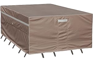 Garden Balsam Heavy Duty Waterproof Patio Furniture Covers,Fade Resistant Outdoor Table and Chair Covers Rectangular 128" Wx 82" D x 28" H Brown