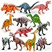 Kids Imaginative Dinosaurs Small & Large Plastic Assorted Toy Dinosaurs | 12 Piece Set, 5-7
