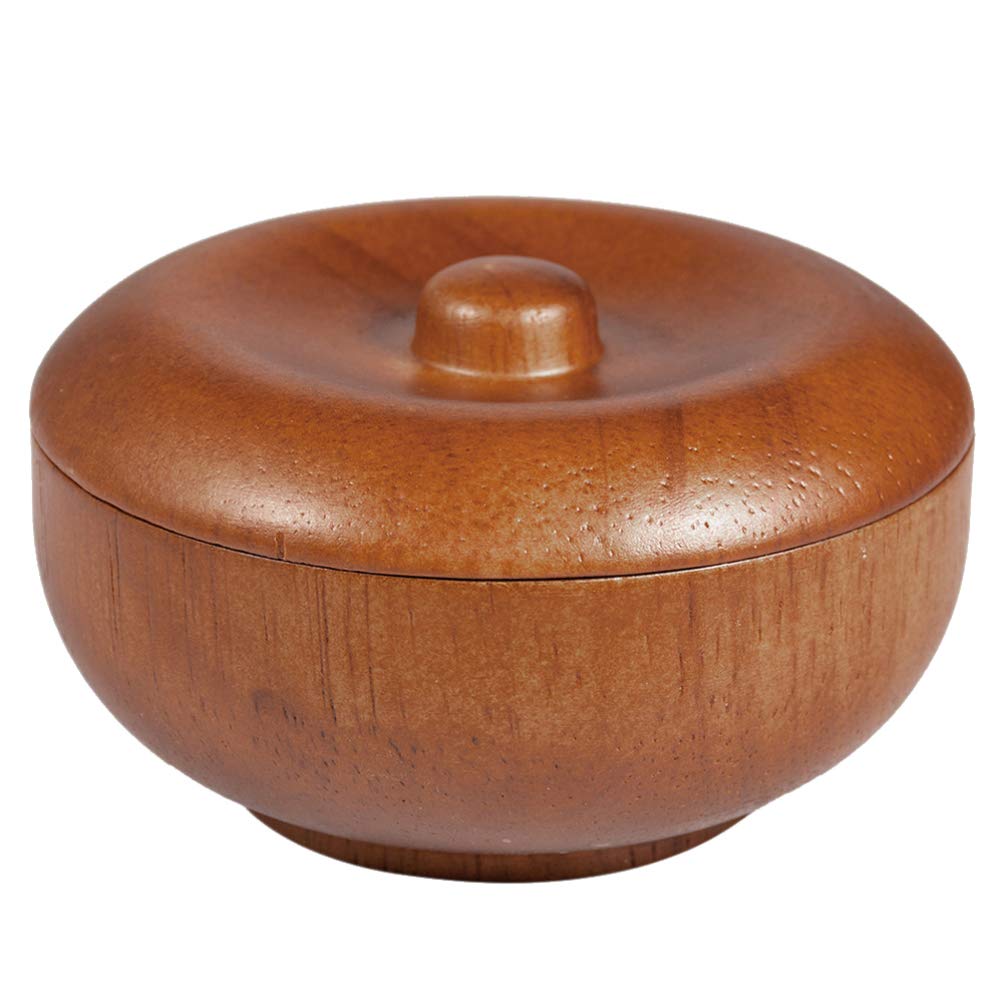 ARTIBETTER Wood Shave Shaving Bowl with Lid Soap Bowl Mug