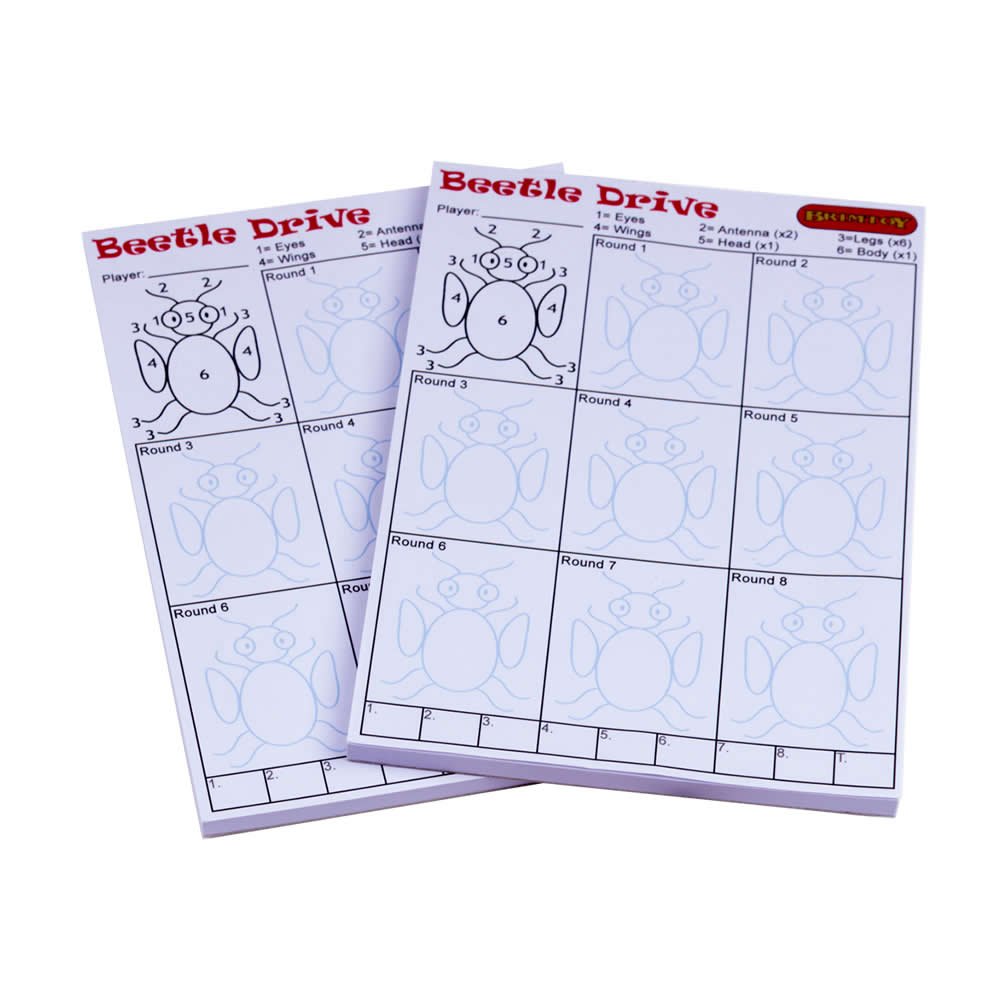 Brimtoy Replacement score pads Beetle drive game - pack of 100 score sheets - ideal for fund raising/fete events.