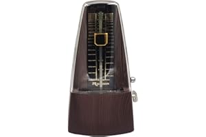 Traditional Triangle Mechanical Metronome with Bell, High Accuracy Tempo Range 40~208bpm for Musicians, Piano Players, by Bravodeal,Dark Teak
