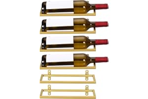 uxcell 6 Pcs Wine Rack Wall Mounted, Metal Iron Hanging Wine Bottle Holder, Wall Display Rack for Standard Wine Bottles, Home