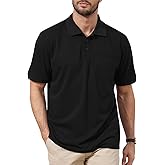 Corna Cotton Blend Men's Polo Shirts Short Sleeve Casual Stylish Solid Performance Dry Fit Golf Shirts for Men