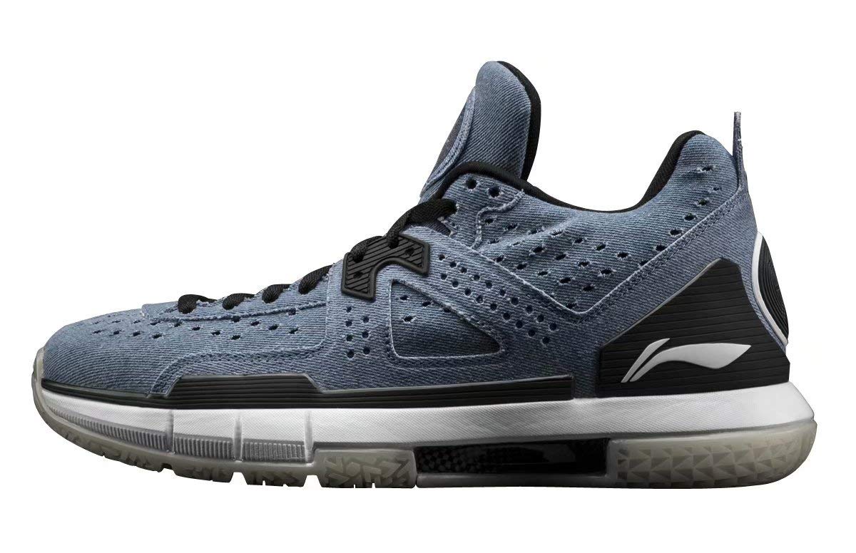 LI-NING Wow 5 Denim Professional Basketball Shoes for Men Lining Bounse+ Way of Wade Sport Shoes Blu