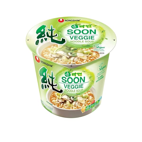NONGSHIM SOON CUP NOODLE SOUP, VEGGIE, 2.6 OUNCE (PACK OF 6)