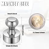MIN CI 24 Pack Neodymium Magnets 12x16 mm Silver Round Fridge Push Pins view 2