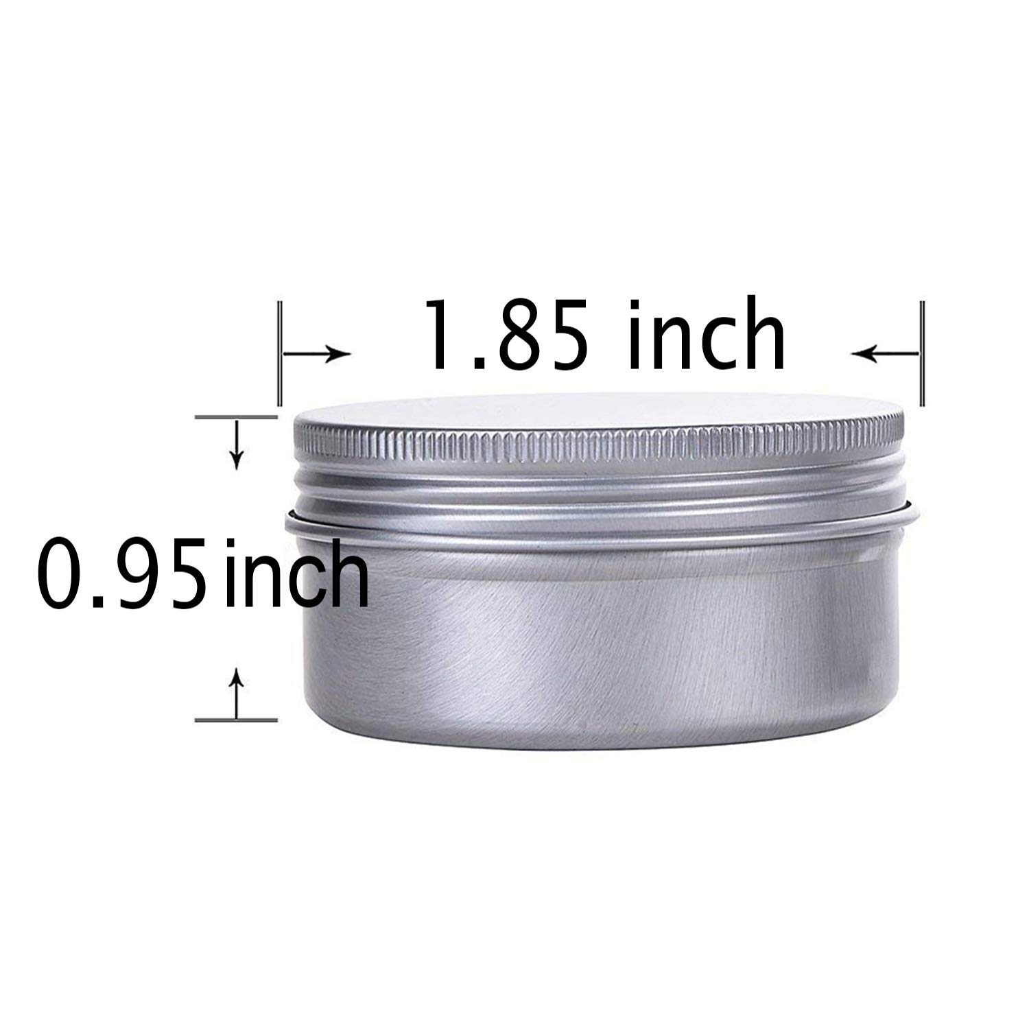 Hulless Aluminum Tin Jar 1oz Refillable Containers 30ml, Cosmetic small tin, Aluminum Screw Lid Round Tin Container Bottle for Cosmetic ,Lip Balm, Cream, 12 Pack.
