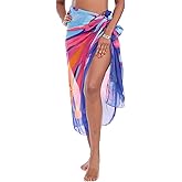 MissShorthair Womens Chiffon Beach Pareos Sarong Sheer Swimsuit Cover Ups Swimwear Bikini Wrap