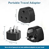SHUOMAO 2-Pack Indian to UK Plug Adapters 5A Fuse Type D to UK Black view 6