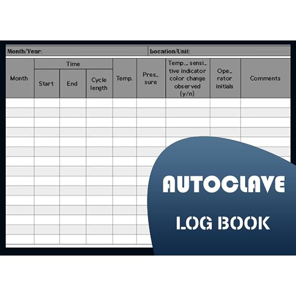 autoclave-log-book-handy-sterilizing-logbook-sheets-for-keeping-your-records-organized-and-up-to-date-sterilization-operator-log-book-washer-disinfectors-and-autoclaves-8-25-x-6-inches-110-pages for Autoclave Maintenance Log Free Printable Autoclave Log Book: Handy Sterilizing Logbook Sheets for Keeping Your Records Organized and up to Date | Sterilization Operator Log Book | Washer Disinfectors and Autoclaves| 8,25 X 6 Inches 110 Pages: for Autoclave Maintenance Log Free Printable