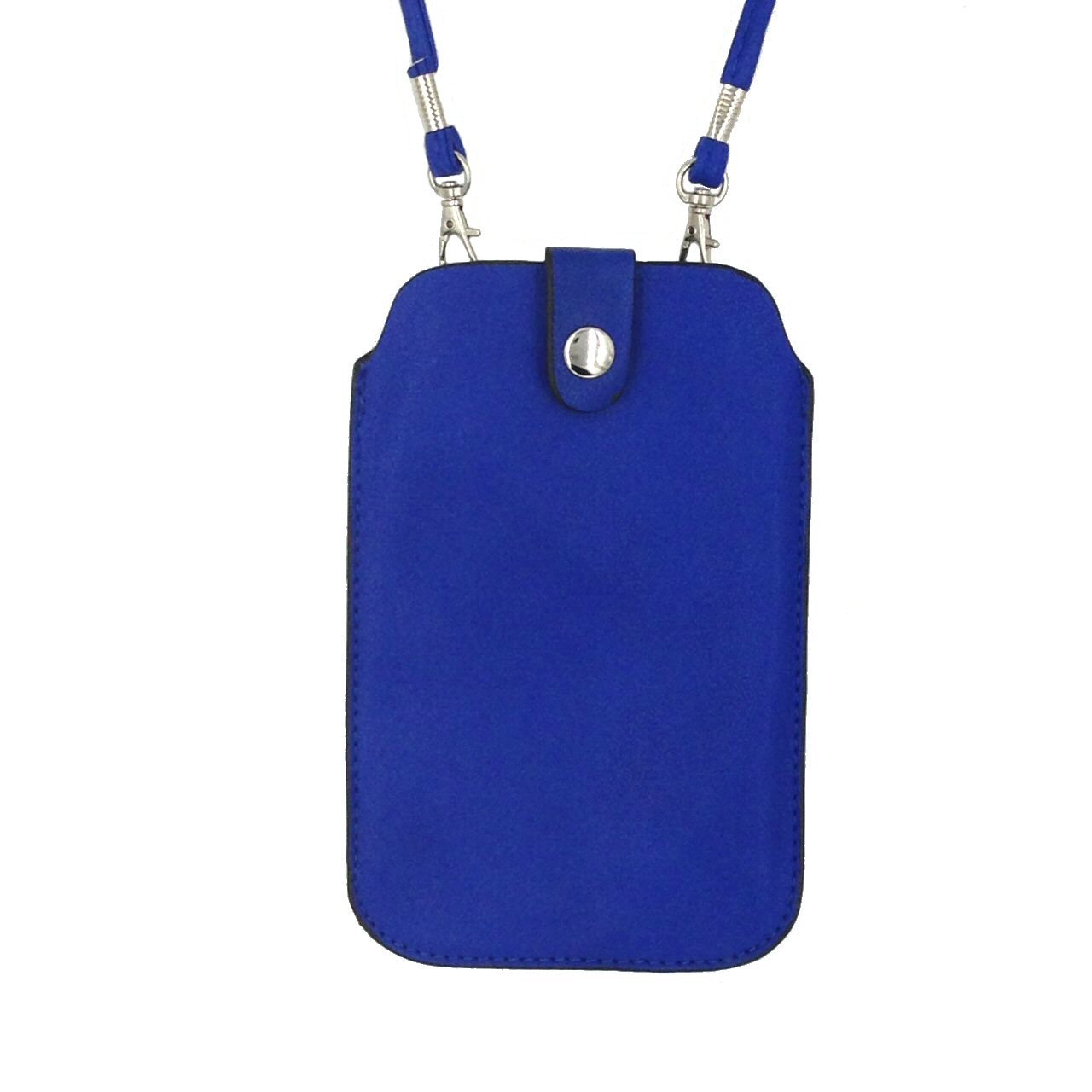 Photo 1 of Leather Neck Pouch for iPhone Xs Max, 8 Plus & Other Smartphones (Style 3) - Royal Blue