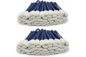 Wellgler's 100pcs Foam Cleaning Swabs,Square Rectangle Cleaning Swab，for Solvent Format Inkjet Printer Roland Optical Equipment、Camera, Optical Lens, Guns(White Foam)