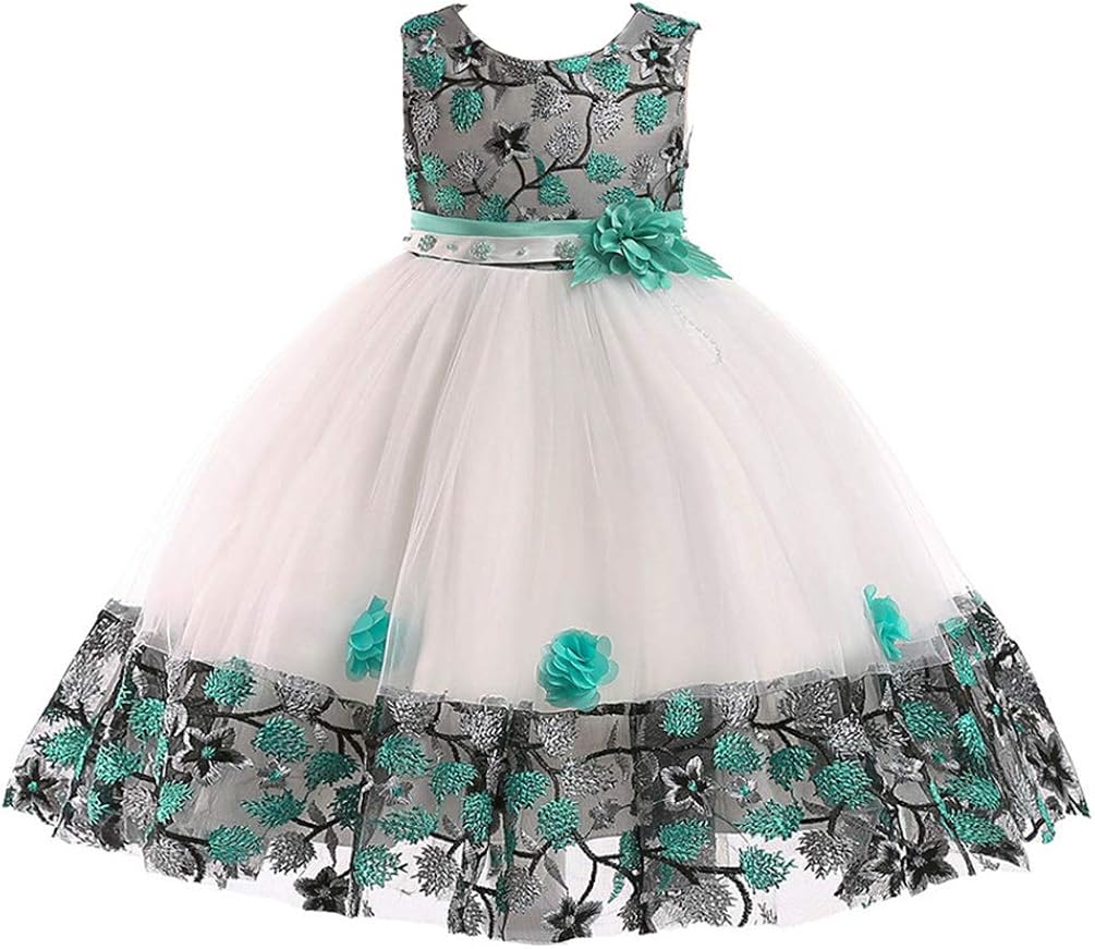 teal flower girl dress