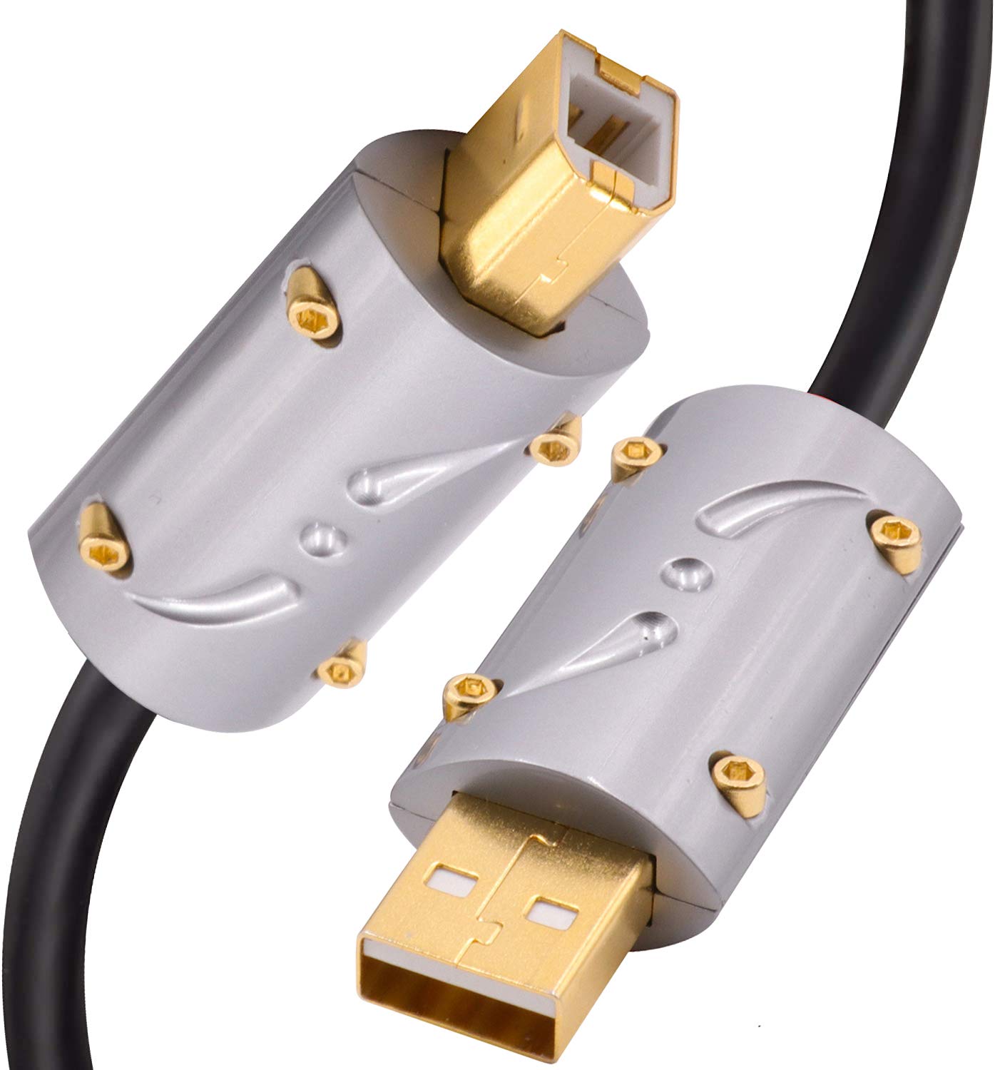 Cable USB de 1,2 m A/B/HighEnd tipo AB, OFC Wire Gold Plug