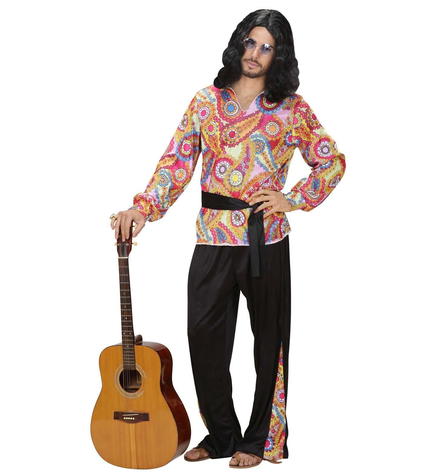Hippie Dude Costume Large for 60s 70s Hippy Fancy Dress — image 1