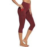 Stelle Capri Leggings for Women with Pockets High Waisted Yoga Pants | Flattering high-waisted fit, Buttery soft, Four-way stretch, Breathable, 2 Side pockets, Fitness, Workout, Active performance