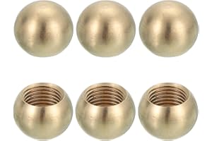 PATIKIL M10x15mm Ball Lamp Finials, 6pcs Thread Cap Nuts Knob Brass Ball Lamp Decoration Screw Caps Nut Cover Nut for Furnitu