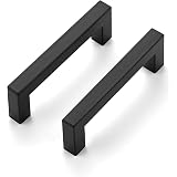 Ravinte 25-Pack Matte Black Cabinet Handles - 3-3/4" Center, Square Drawer Pulls For Kitchen, Bathroom Furniture