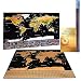 Scratch Off World Map Poster + Deluxe United States Map -Includes Complete Accessories Set & All Country Flags - Premium Wall Art Gift for The Loved Ones - Bonus USA Traveler's eBook primary