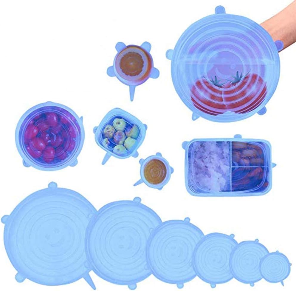 Silicone Lids Upgraded Stretch Lids Reusable Food Cover Lids Smiling Silicone Stretch Lids Food Saver for Bowls and Storage Containers(6 Pack)