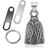 Jvuouxy Guardian Angel Motorcycle Bell Good Luck Keychain & Drive Safe Pendant Accessories for Men Women Riding Safety